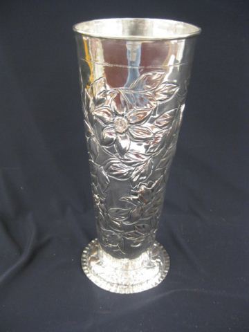 Large Silver on Copper Vase