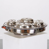 LARGE SILVER PLATE REVOLVING S