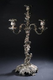 LARGE SILVER PLATED FOUR-LIGHT