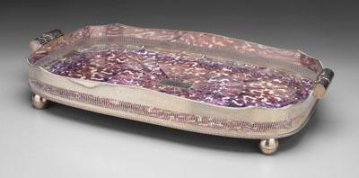 Large silver-plated gallery tray,