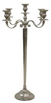 LARGE SILVER-TONE FIVE-LIGHT C