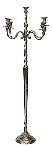LARGE SILVER-TONE FIVE-LIGHT
