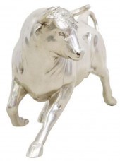 LARGE SILVERED BRONZE SCULPTUR