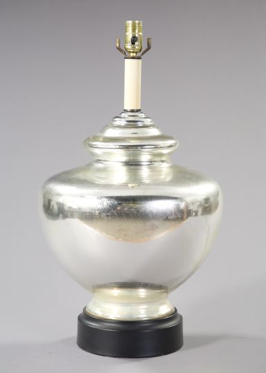 Large Silvered Glass Vasiform Table