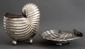 LARGE SILVERED SHELL-FORM BOWL