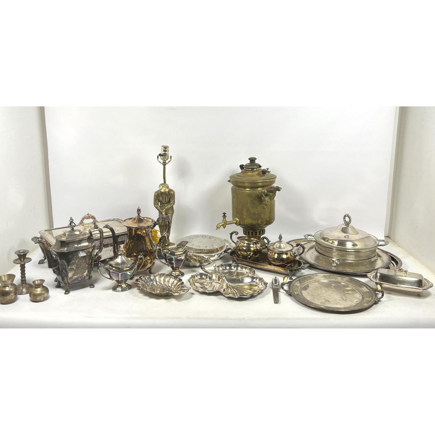 Large Silverplate Lot.  Trays,