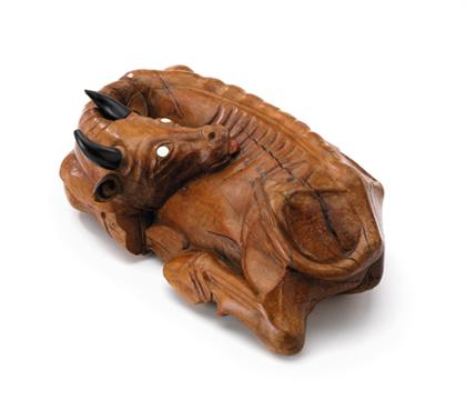 Large softwood model of a buffalo