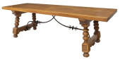 LARGE SPANISH CARVED OAK DININ