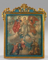 Large Spanish Colonial Oil Pai