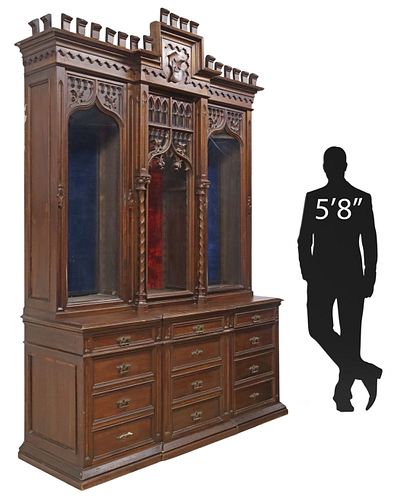 LARGE SPANISH GOTHIC REVIVAL CARVED