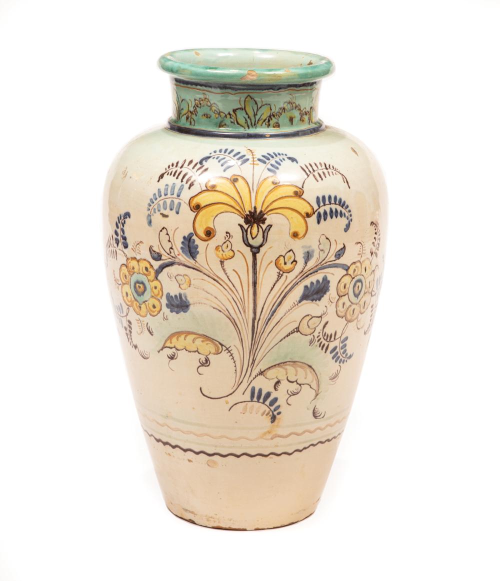 LARGE SPANISH MAJOLICA VASELarge
