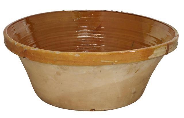 LARGE SPANISH TERRACOTTA BOWL,