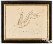LARGE SPENCERIAN DRAWING OF A