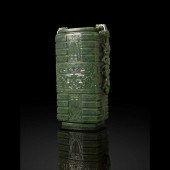 LARGE SPINACH JADE ARCHAISTIC