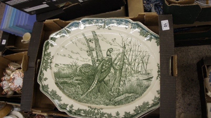 Large Spode Coloured Turkey Platter