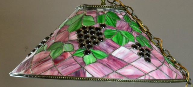 Large Stained Glass Lamp Fixture