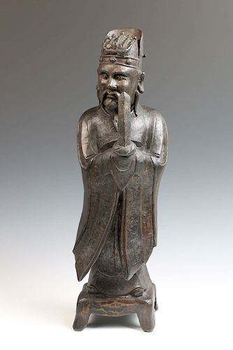 LARGE STANDING BRONZE FIGURE OF A