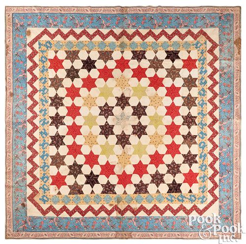 LARGE STAR PATTERN QUILT WITH