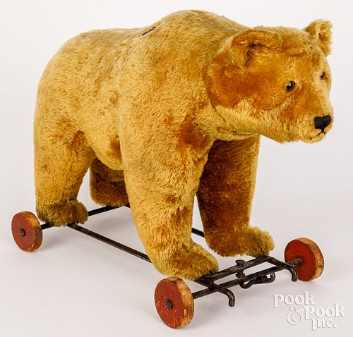 LARGE STEIFF MOHAIR BEAR RIDE-ON