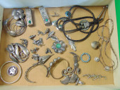 LARGE STERLING JEWELRY LOT, TO