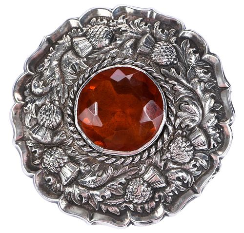 LARGE STERLING SILVER CITRINE