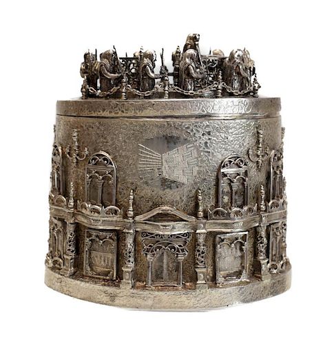 LARGE STERLING SILVER ETROG BOXA