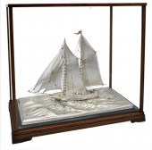 LARGE STERLING SILVER TWO MAST