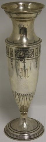 LARGE STERLING SILVER VASE BY