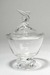 LARGE STEUBEN COVERED GLASS CA