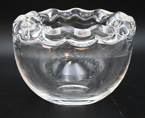 LARGE STEUBEN GLASS BOWL, HAVING