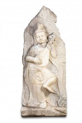 LARGE STONE PILASTER CARVING O