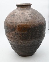 LARGE STONEWARE URN OR VASE, B
