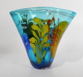 LARGE STUDIO ART GLASS BLUE VA