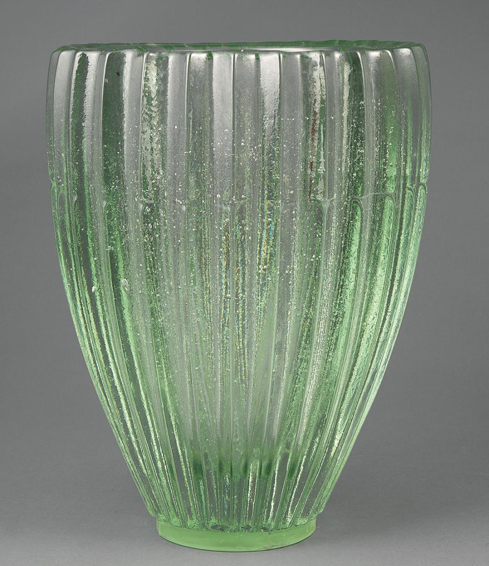 LARGE STUDIO MOLDED GLASS VASELarge