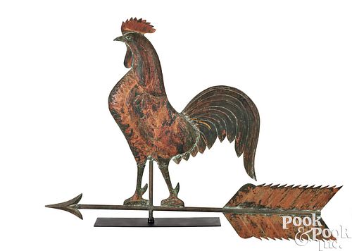 LARGE SWELL-BODY COPPER ROOSTER