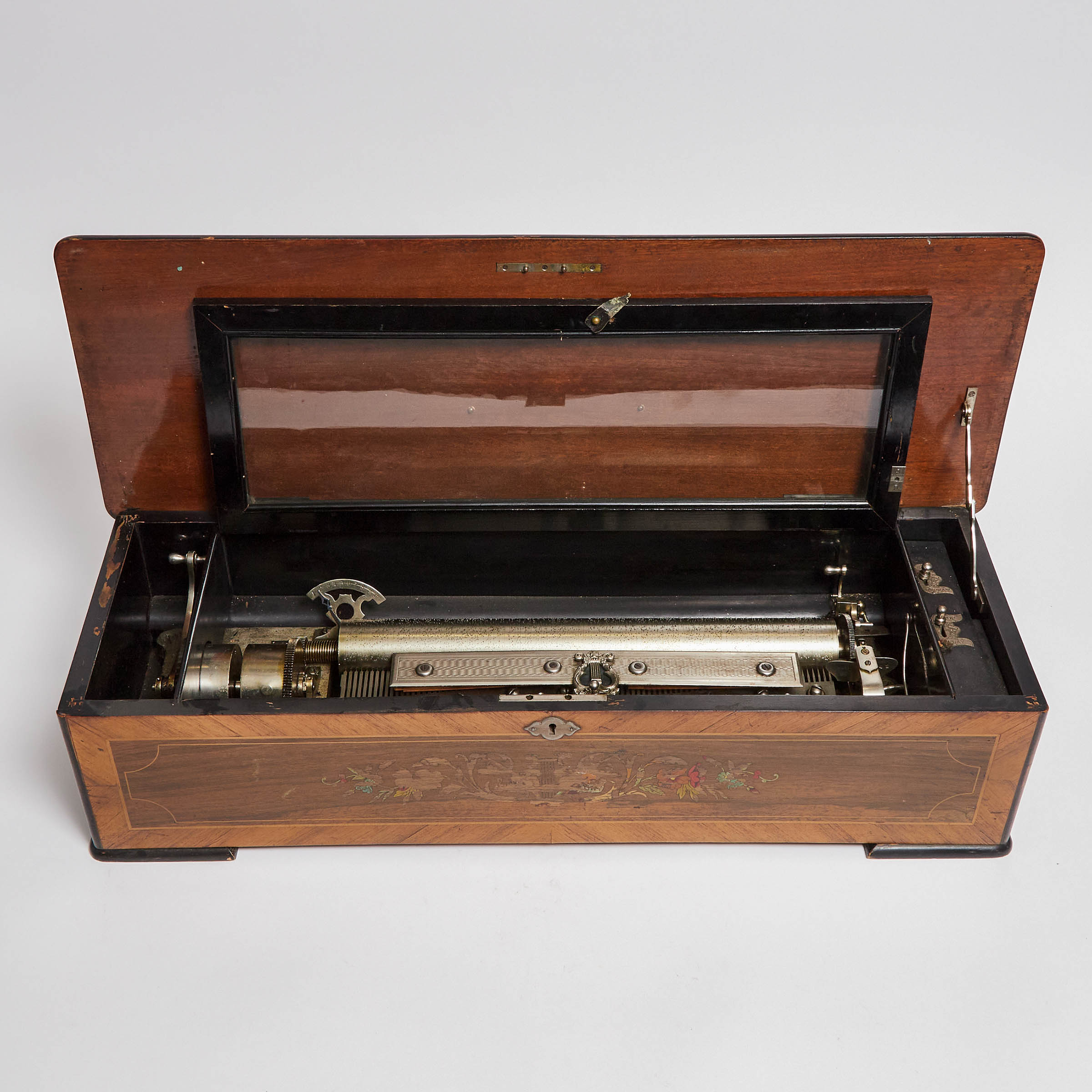 Large Swiss Cylinder Music Box,