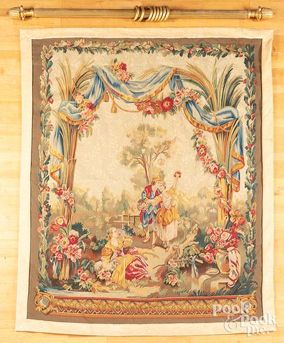 LARGE TAPESTRY PANEL OF COURTING