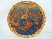 LARGE TEMPERA RELIGIOUS PAINTI