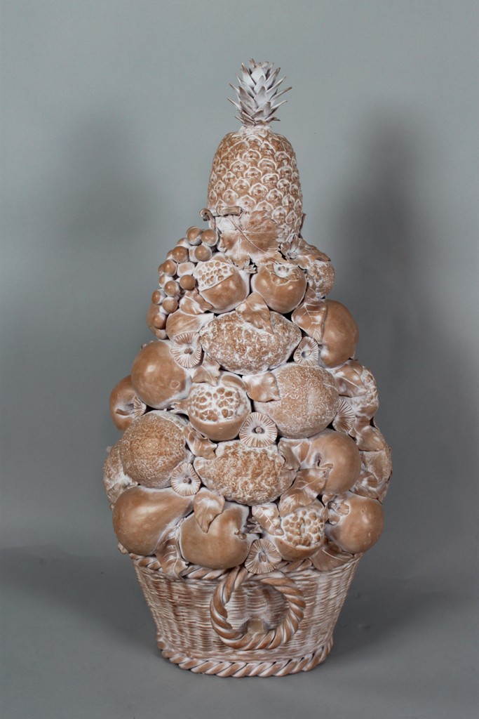 LARGE TERRA COTTA FRUIT PYRAMID