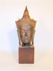 Large Thai bronze head    Ayut
