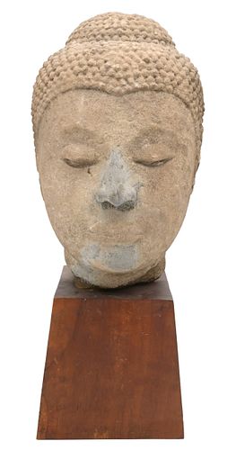 LARGE THAI CARVED SANDSTONE OR