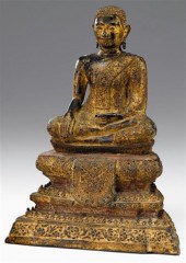 Large Thai gilt bronze buddha