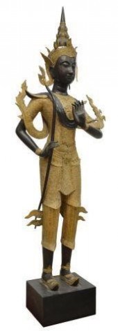 LARGE THAI GILT BRONZE PHRA RA