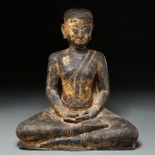 LARGE THAI LACQUERED AND GILT