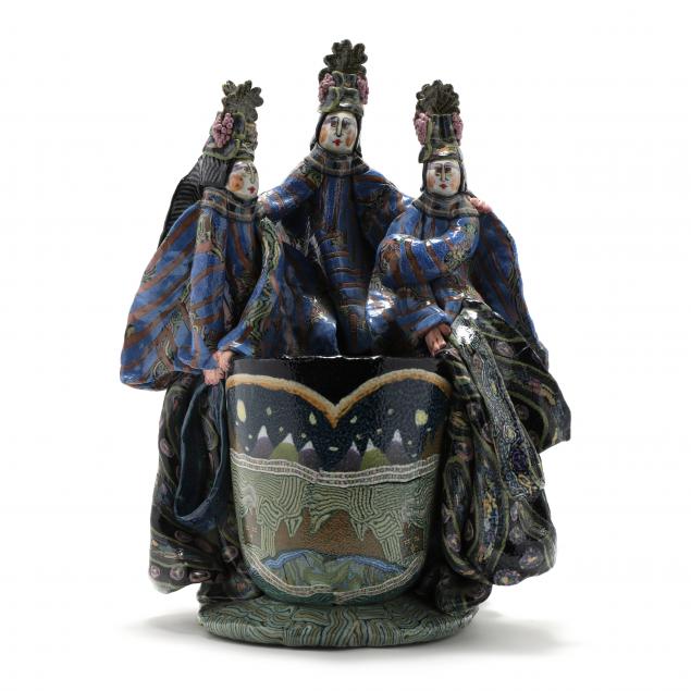LARGE THREE FIGURE PLANTER, JANE