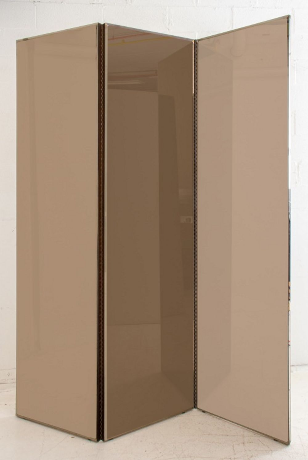 LARGE THREE PANEL BRONZE-MIRRORED
