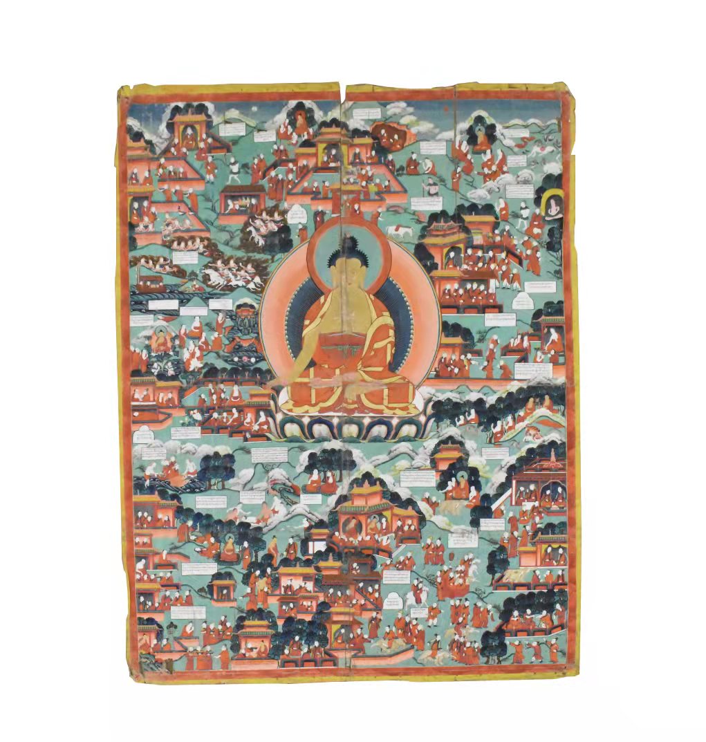 LARGE TIBETAN TANGKA OF