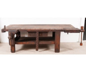 LARGE TIGER MAPLE WORK BENCH<b