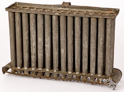 LARGE TIN CANDLEMOLD, 19TH