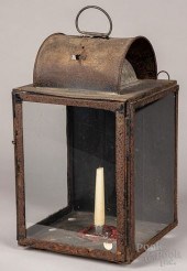LARGE TIN CARRY LANTERN, 19TH